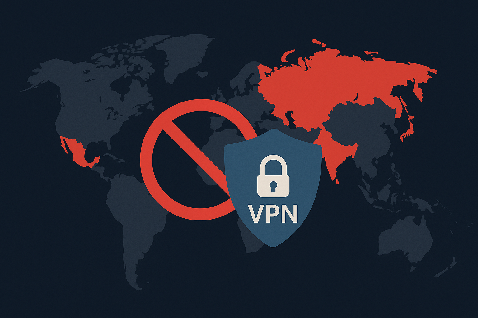 Map showing restricted VPN areas