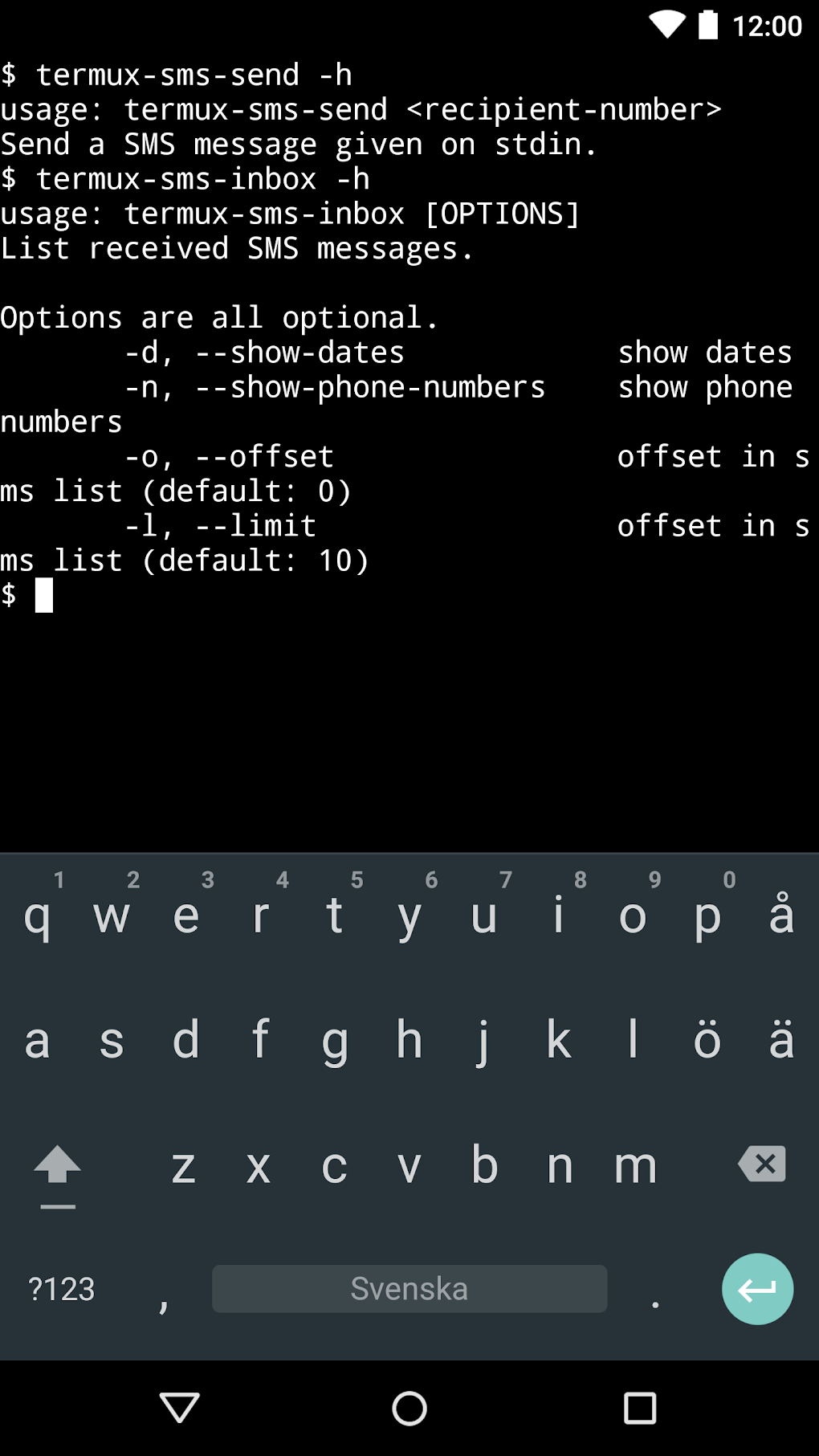 A mobile screen displaying the Termux terminal interface; behind the simple command line lies the authority to control everything