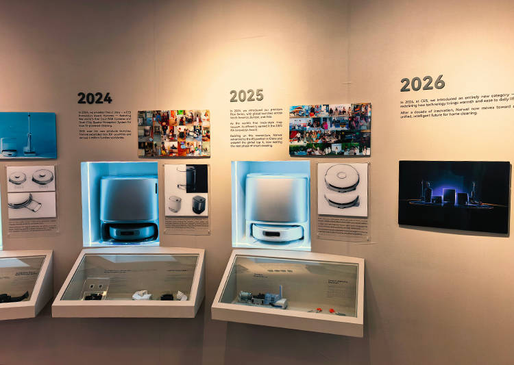 Narwal Flow flagship product development timeline displayed at CES 2026