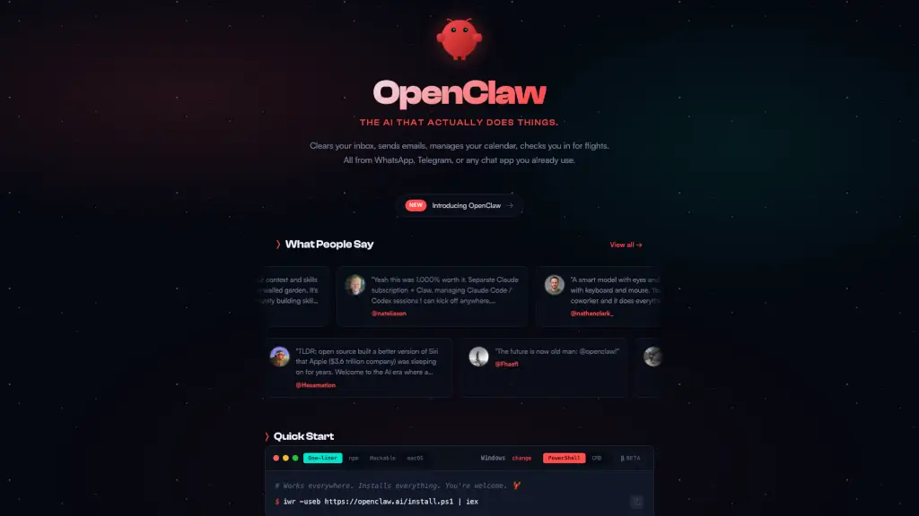 OpenClaw的界面风格非常极客，甚至带着点野生感