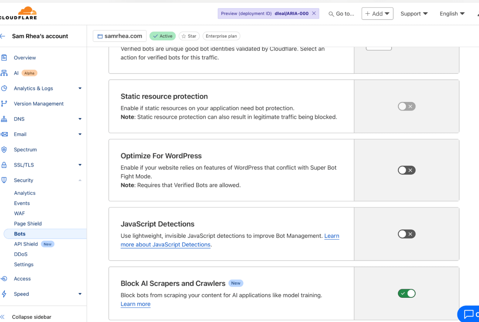Under this management panel, every visiting bot might need to pay for content.