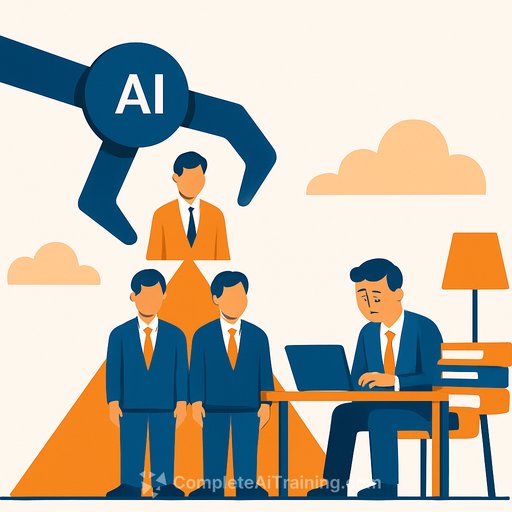 Conceptual Image of Middle Management and AI Flattening