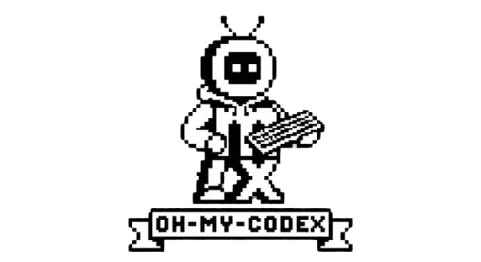 OMX's pixel-art mascot holding a keyboard, inexplicably cute